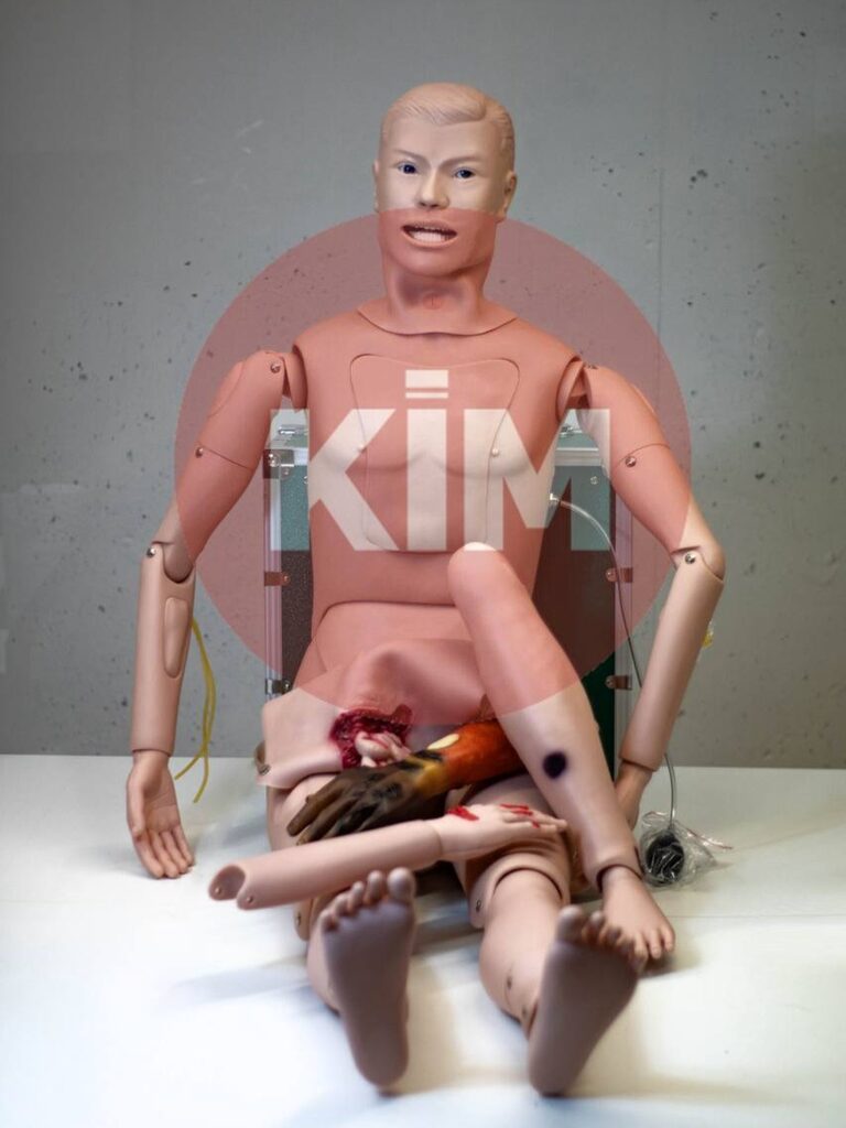 Manikin for practicing advanced emergency care skills for trauma